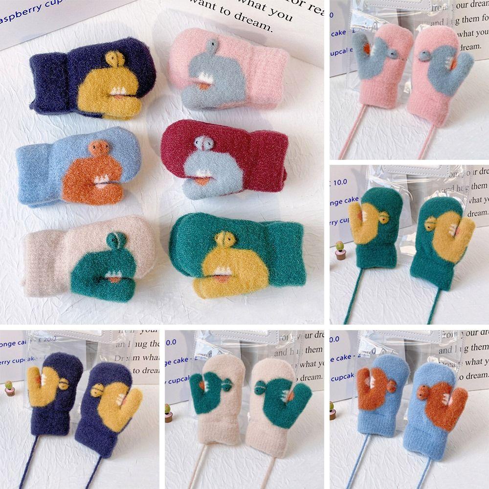 Găng Tay Lông Cừu San Hô Dày Dặn Ấm Áp Cho Bé Mùa Đông