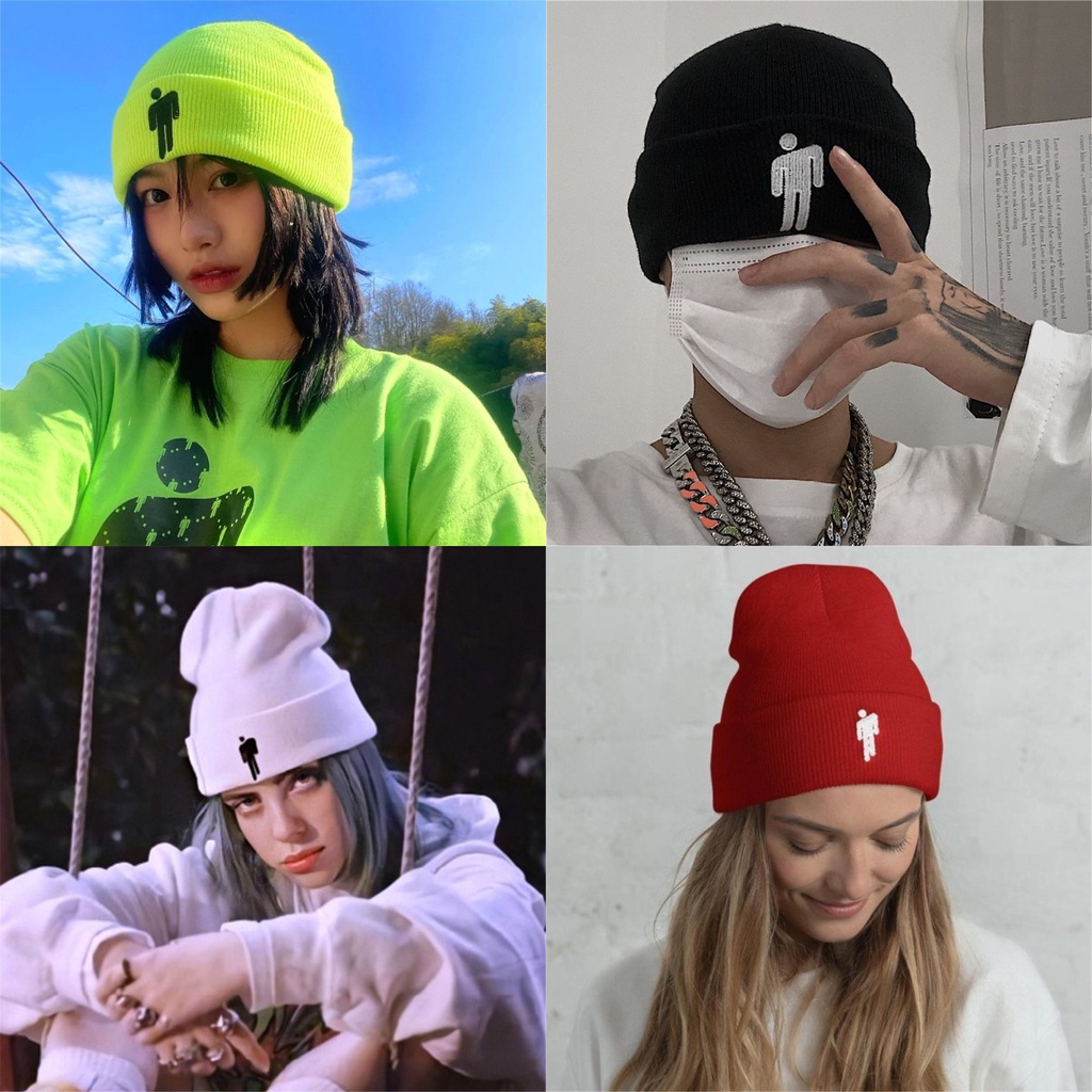 Mũ len cotton màu trơn giữ ấm mùa đông phong cách Hip Hop thời trang cho nam và nữ