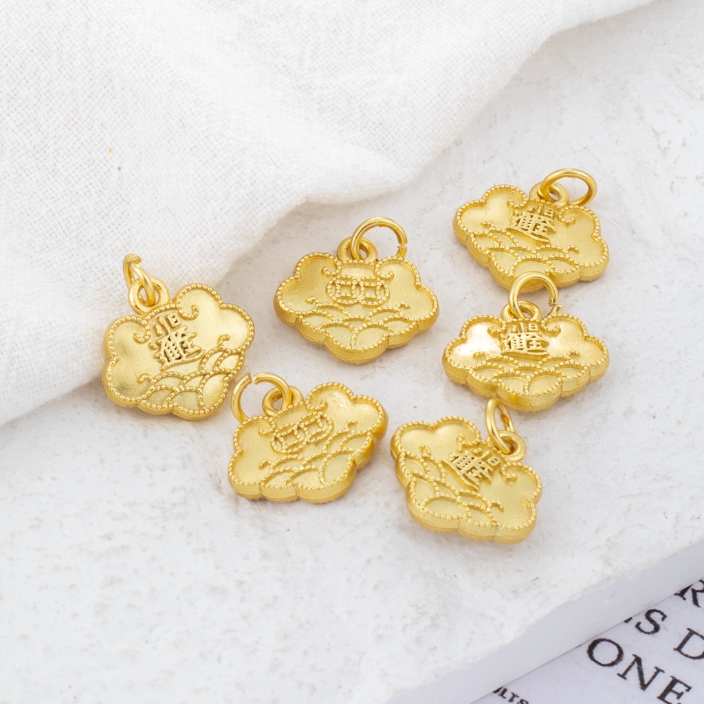 Túi Đồng 18k Mặt Dây Chuyền 13 * 14mm diy Màu Vàng Kim