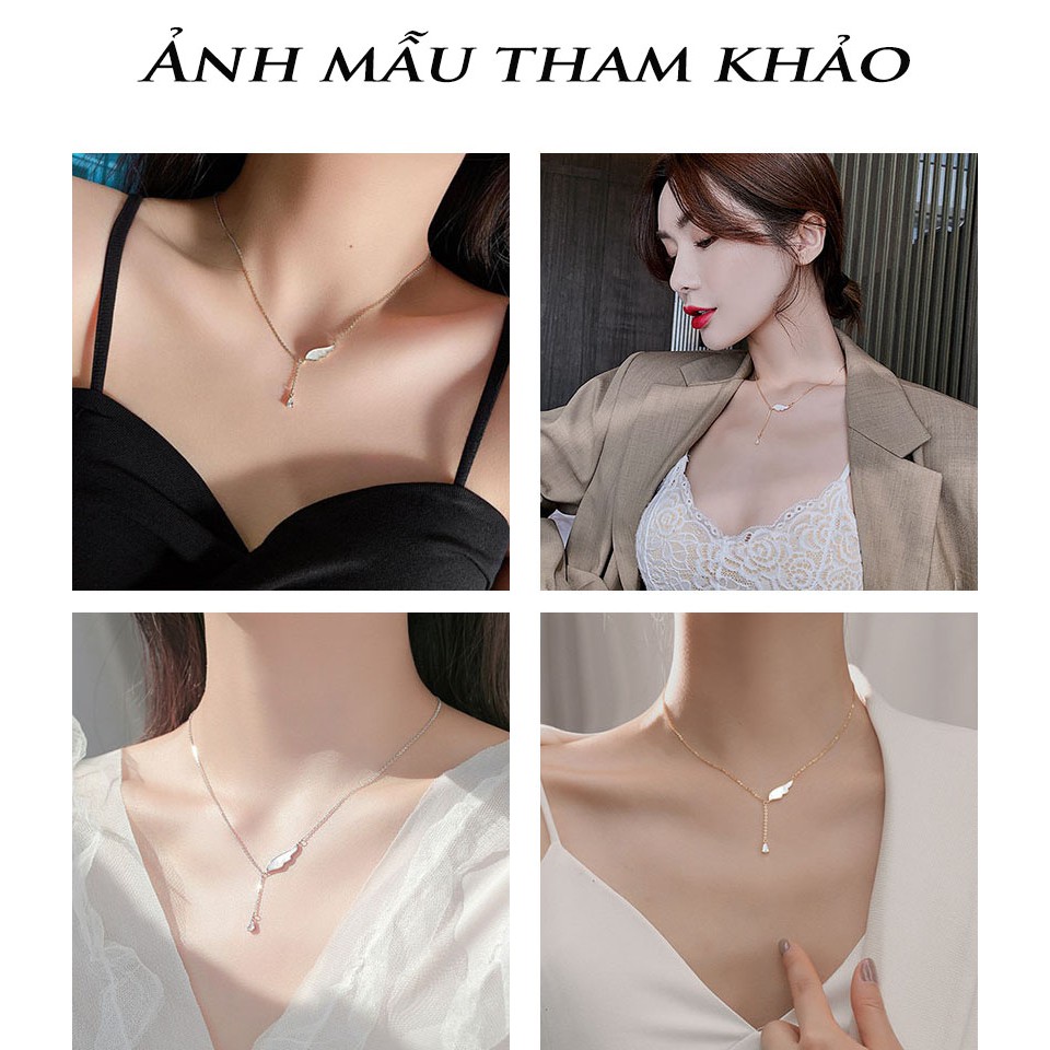 Dây chuyền bạc Ý s925 cánh Phượng Hoàng khí chất gắn đá Zircon sang chảnh D7085- AROCH Jewelry