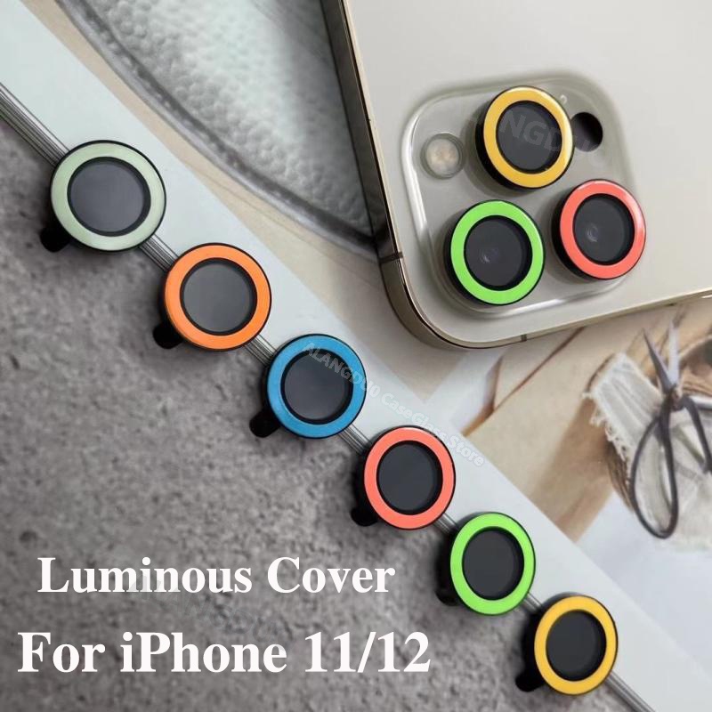 Vòng Kim Loại Dạ Quang Bảo Vệ Camera Sau Cho iPhone 11 12 Pro Max 12 13 Mini 13 Pro Max