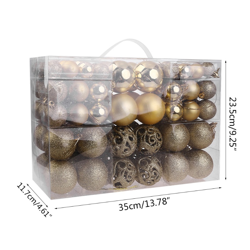 Set 100 Quả Châu 30-60mm Dùng Để Trang Trí Cây Thông Giáng Sinh / Năm Mới