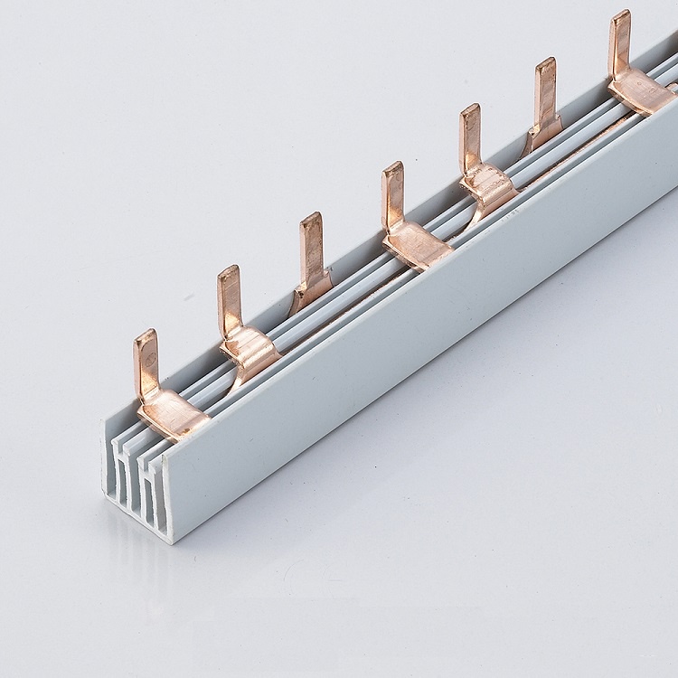 Thanh lượt dùng cho MCB tép 1 pha, 2 pha, 3 pha hiệu Kentech, cây dài 1 mét loại đồng đỏ