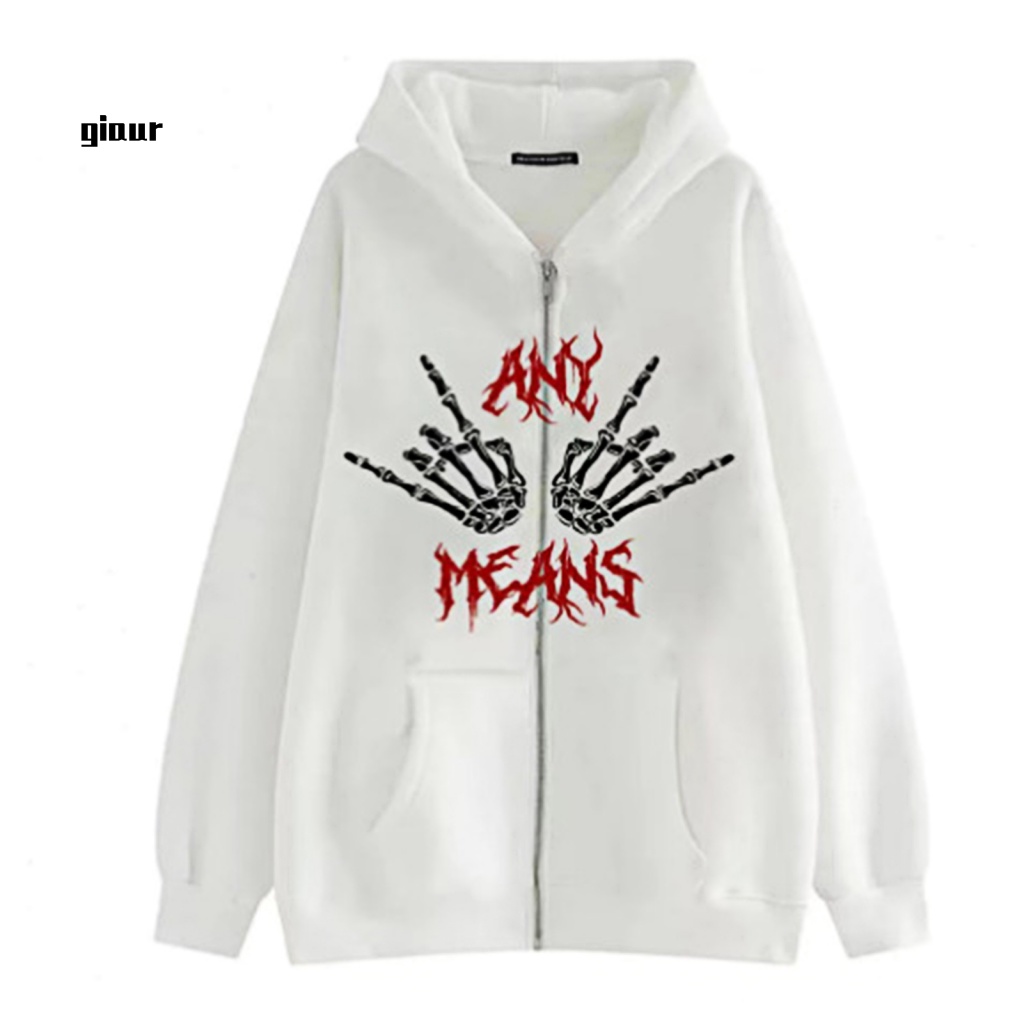 Áo Khoác Hoodie Phối Màu Tương Phản Kiểu Halloween Cá Tính