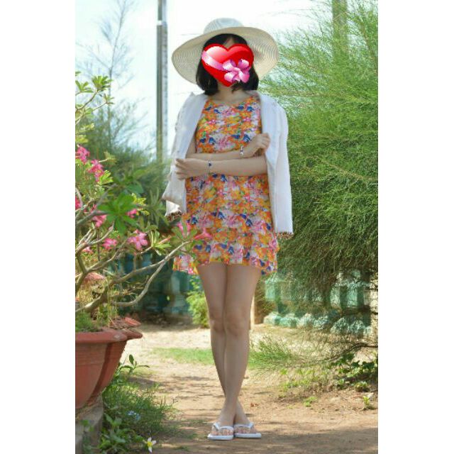 Thanh lý đầm voan hoa nhiều tầng