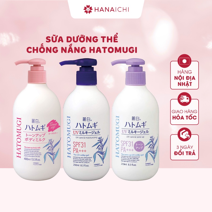 Sữa Dưỡng Thể Chống Nắng HATOMUGI chiết xuất hạt Ý Dĩ-Nội Địa Nhật