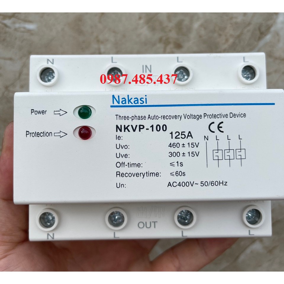 Chống mất pha, đứt pha 3 pha 380v - Bảo vệ điện áp công suất lớn 100A