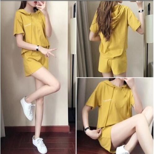 Set đồ thể thao tay ngắn dáng rộng phong cách năng động trẻ trung cho nữ