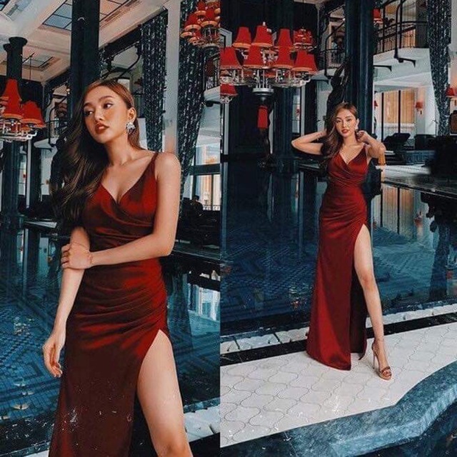 Đầm body 2 dây xẻ đùi gợi cảm - Size M L đến 58kgMM MM