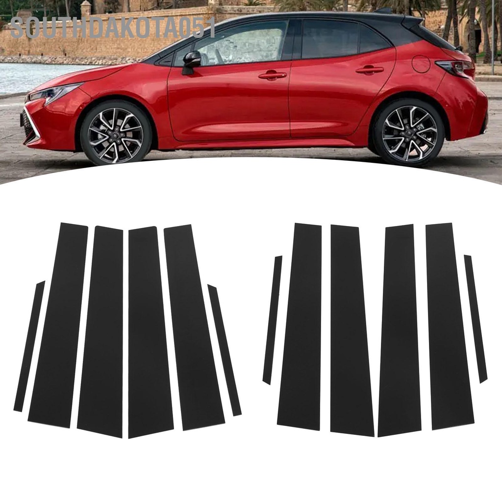 [Hàng Sẵn] 6 Miếng dán màu đen bóng trang trí cửa sổ xe hơi Toyota Corolla【Southdakota051】