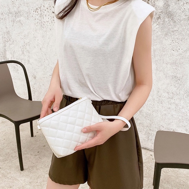 Clutch nữ túi trám thời trang túi đeo chéo mini dây xích túi ví