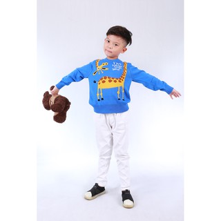 Áo len bé trai dài tay cổ tròn hươu cao cổ - tn914 – hqlens