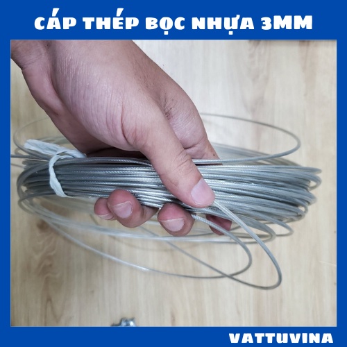 Cáp Bọc Nhựa 3mm  Cắt Lẻ Và Sỉ Theo Mét -