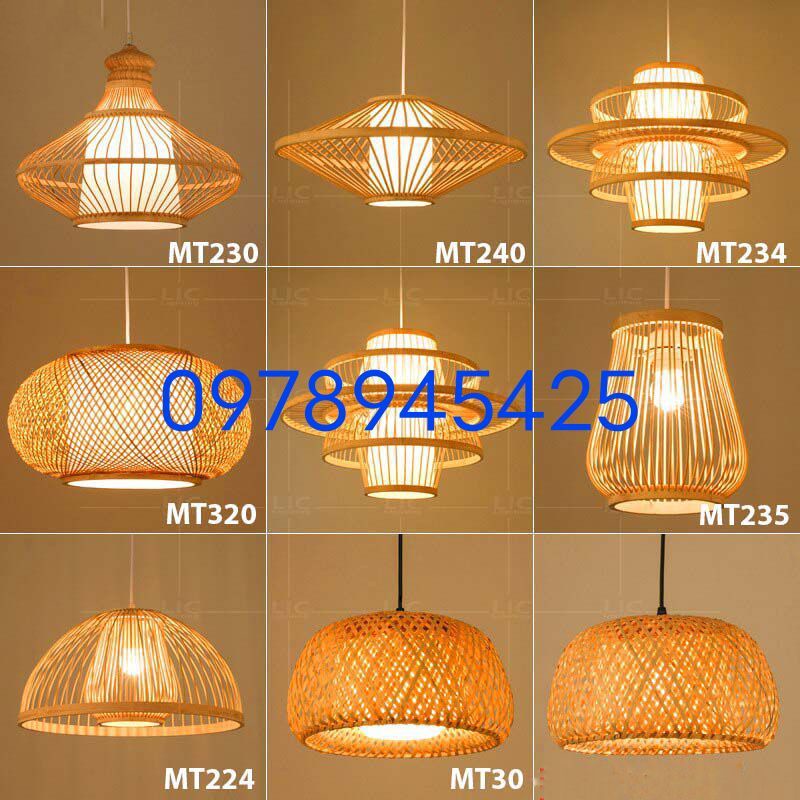 Xưởng sx đèn mây tre đèn tre đèn trang trí mây tre giá tốt