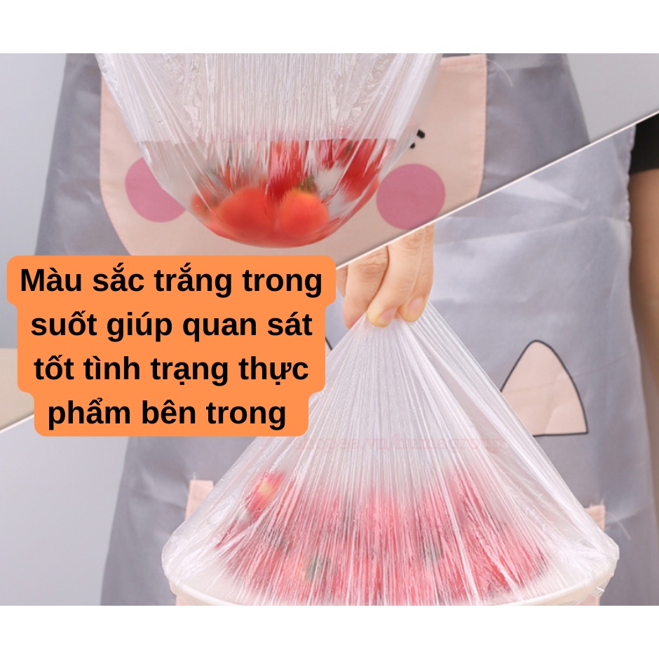 Màng Bọc Thực Phẩm PE Co Giãn Bo Chun Siêu Dai Che Chắn Bụi Đa Năng 100 túi