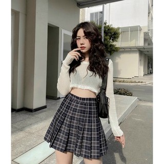 SET ÁO CROP CHÂN VÁY CARO (KÈM VIDEO HÌNH THẬT)