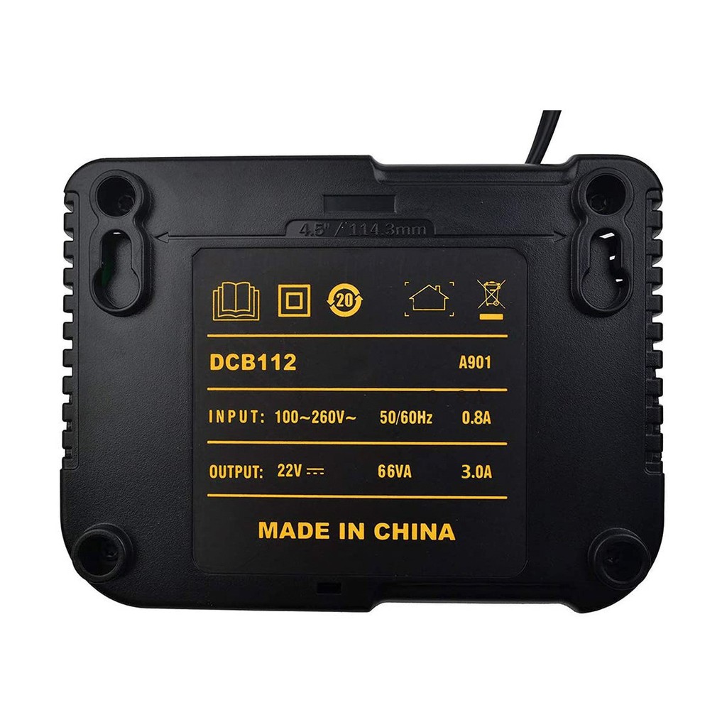 Bộ đế sạc lithium DCB112 dùng cho pin Dewalt 12V/10.8V/14.4V/18V/20V
