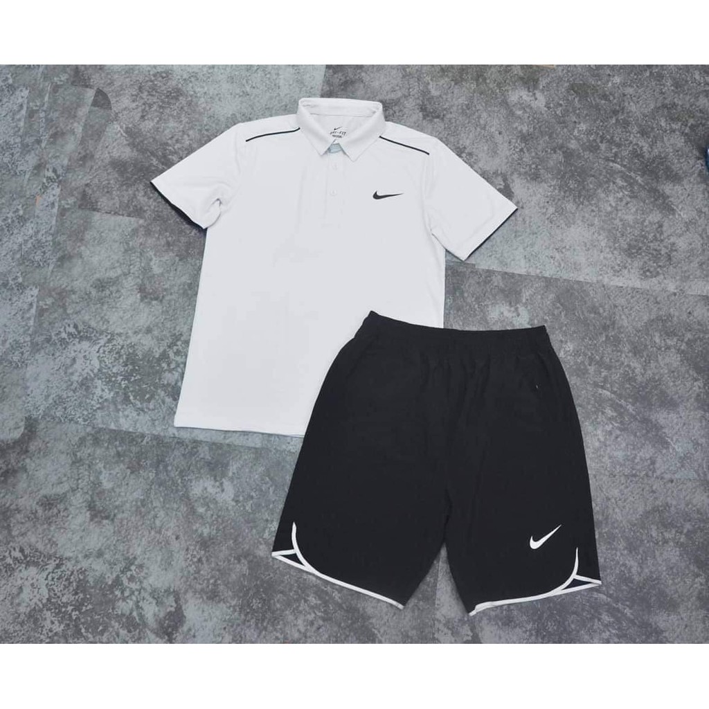 Quần áo thể thao nam 🌸FREESHIP🌸 Bộ thể thao in vân cổ bẻ 2 màu | BigBuy360 - bigbuy360.vn