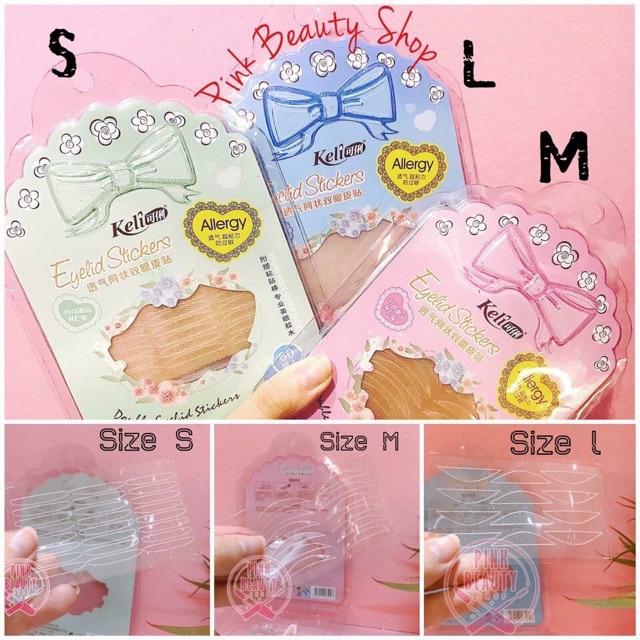 Miếng Dán Mí Lưới Keli Allergy Double Eyelid Stickers 60 miếng kèm keo dán