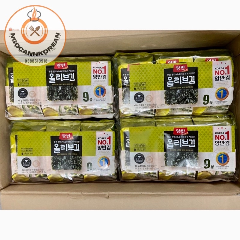 < SỈ> Một thùng lá kim ăn liền Hàn Quốc 12 bịch, mỗi bịch 9 gói*5gr