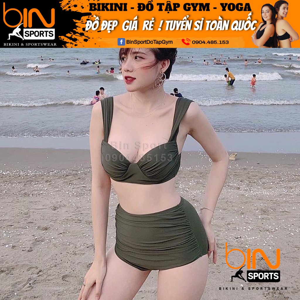 Bikini Nữ Hai Mảnh Cạp Cao Freesize Bin Sports BHV075