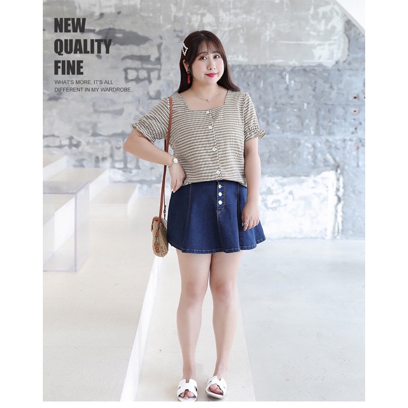 áo kiểu big size tay phồng cổ vuông size lớn 65-100kg