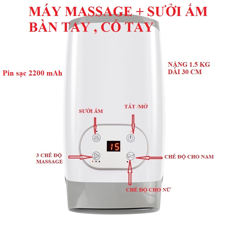 Máy massage sưởi ấm nhiệt bàn tay và cổ tay