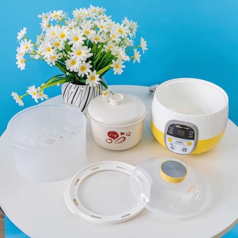 Nồi nấu chậm Bear 0,8L bản Quốc Tế - Chính hãng Nồi hầm cháo / chưng yến /hấp /luộc / nấu chè