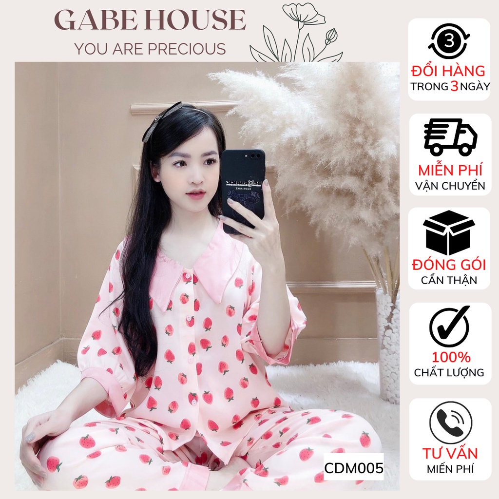 Đồ bộ Pyjama Sam Mango cổ nhọn cao cấp