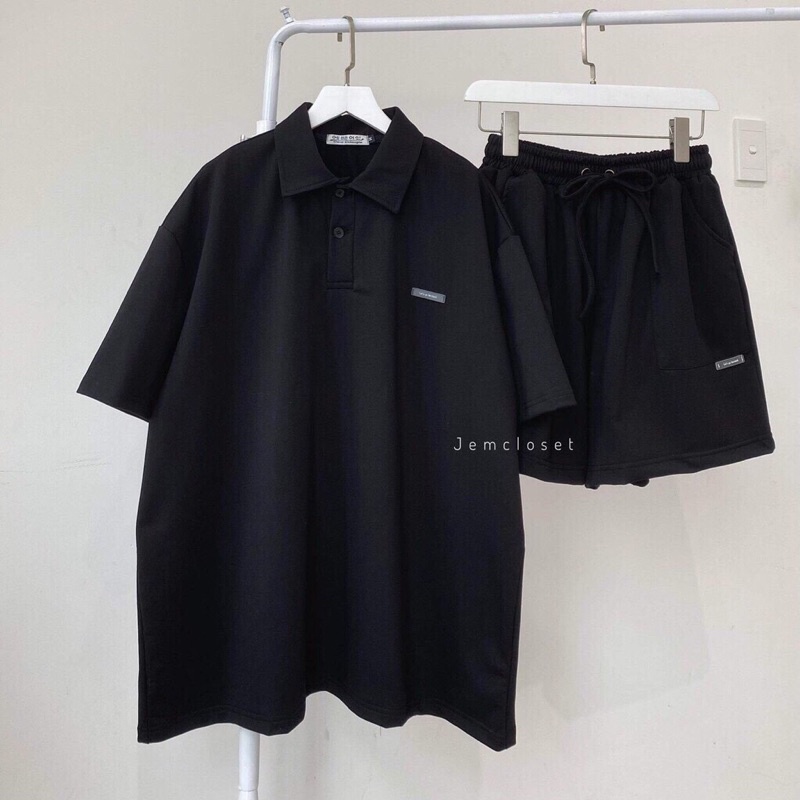 Set Bộ Áo Polo Mix Quần Trơn Unisex Dáng Rộng( ảnh thật 100% tự chụp ) | BigBuy360 - bigbuy360.vn