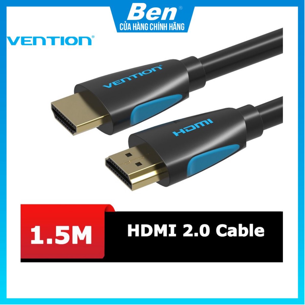 Cáp HDMI 2.0 hỗ trợ 4K 60Hz, dài 1.5m/2m/3m/5m/10m - Cáp HDMI Dây tròn VAA-M02 Chính Hãng Vention