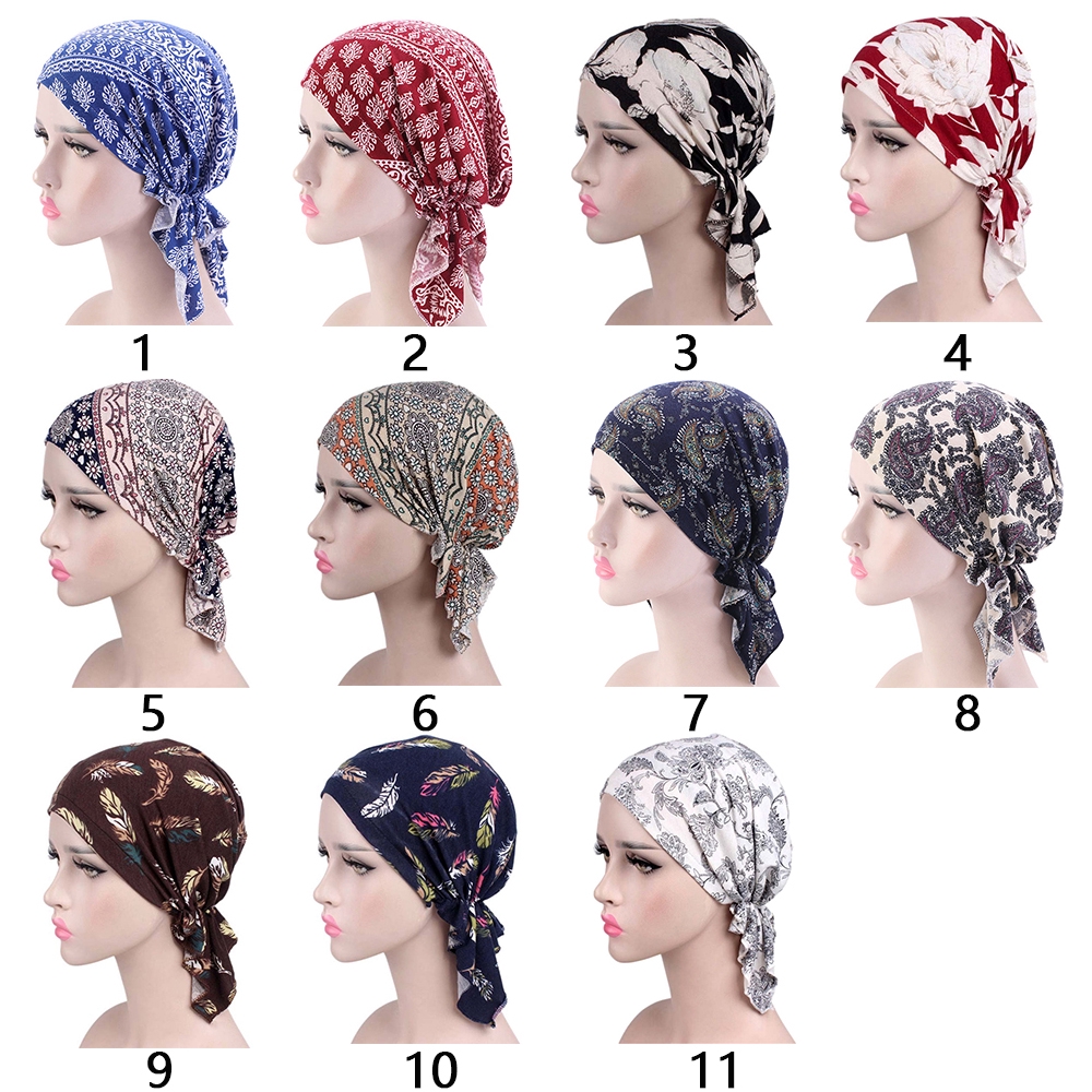 Mũ Turban Trùm Đầu Kiểu Hồi Giáo Phối Bèo Dễ Thương Cho Nữ