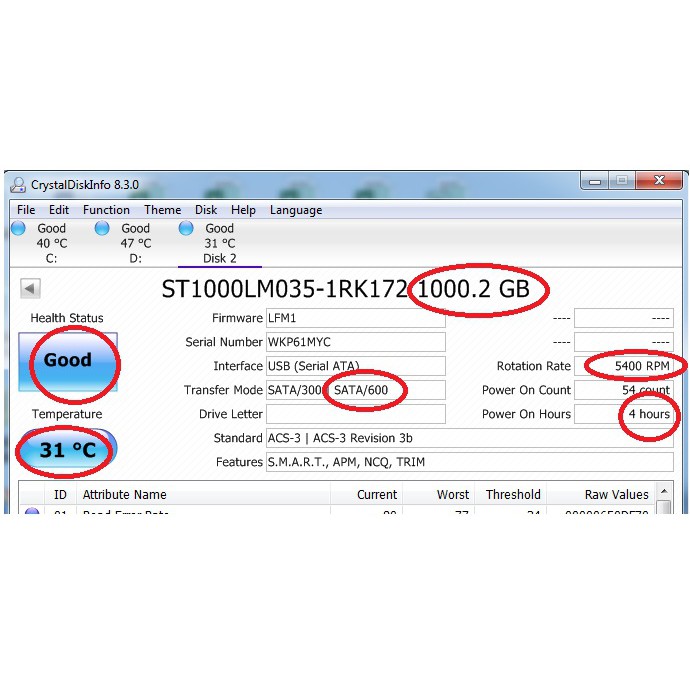 HDD Toshiba/Seagate 1TB Sata3 5400-7200 2.5&quot; mới 100%, chuyên cho laptop.chứa dữ liệu tặng cáp sata 3 lắp cho pc