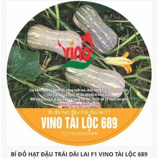 Hạt giống bí đỏ hạt đậu trái dài lai f1 vino tài lộc 689