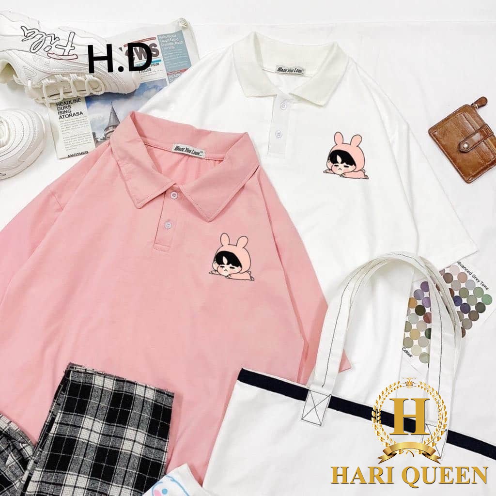 Sét áo polo người tai thỏ + quần kẻ DHA0820
