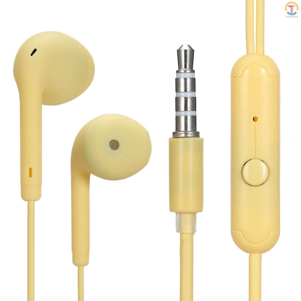 U19 3.5mm Wired Headphones In-Ear Headset Macaron Color Music Earphone Smart Phone Earbuds In-line Control with Microphone