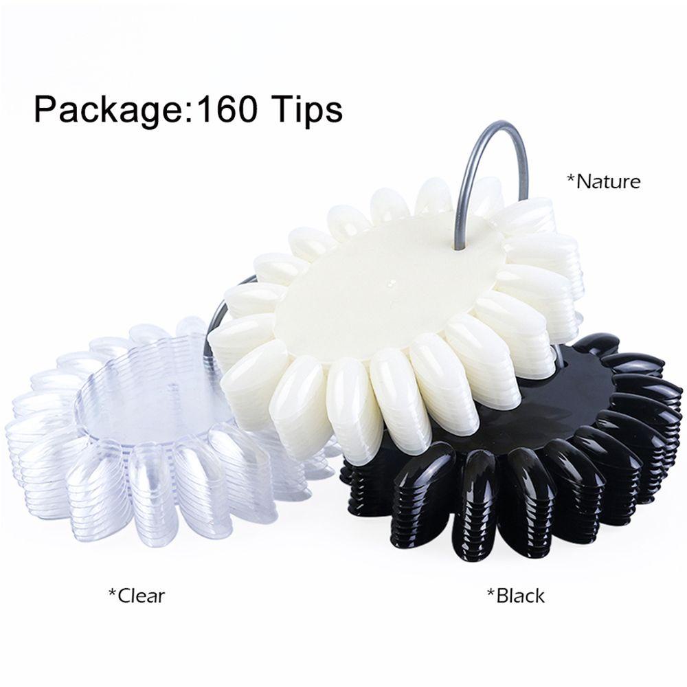 Khay Trưng Bày Móng Tay Giả Hình Tròn Bằng Acrylic Trong Suốt Kèm Thẻ Màu Tiện Dụng