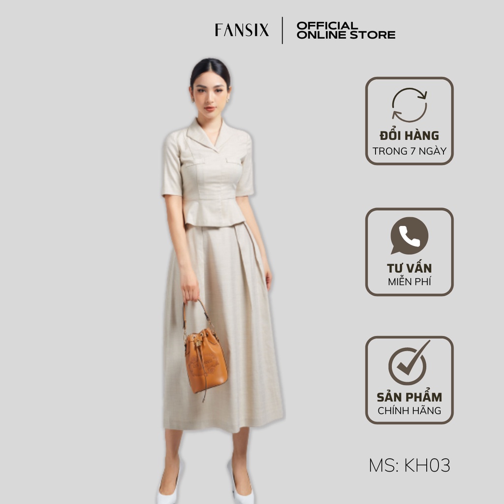 SET Áo kèm Chân Váy nữ FANSIX - KH03 vải sợi tre óng mịn sang trọng, quý phái