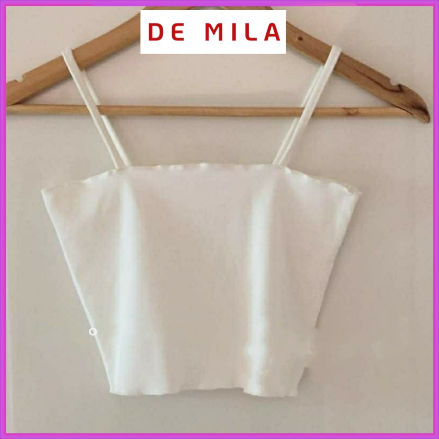 Áo Hai Dây De Mila Dáng Ôm Viền Lượn Sóng Vải Cotton Mịn Cao Cấp Áo 2 Dây Nữ Co Giãn 4 Chiều - AVQ45