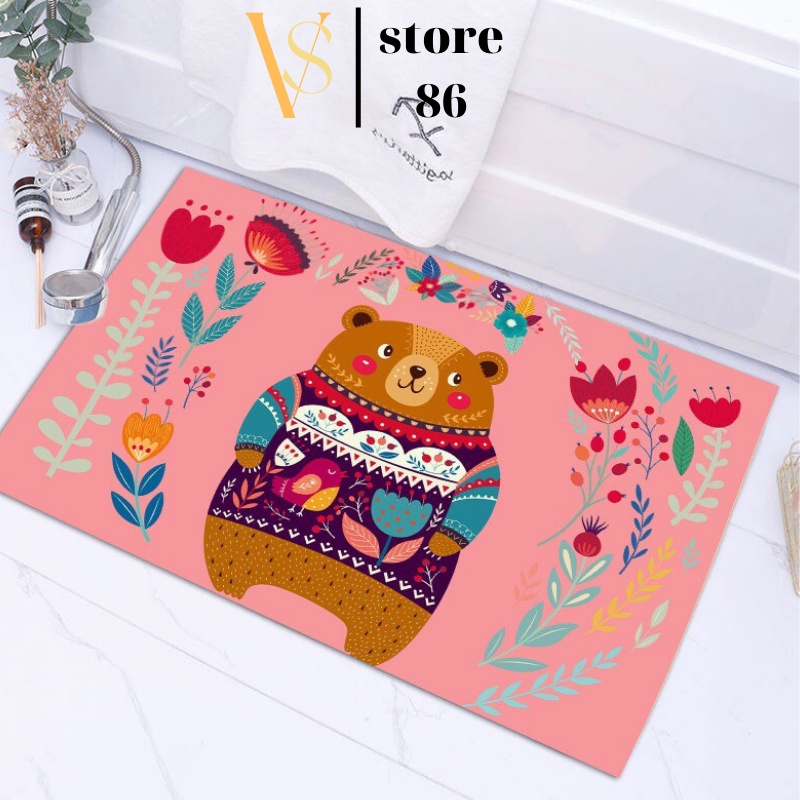 Thảm Lau Chân Chống Trượt Thấm Nước (LOẠI DÀY), Thảm Chùi Chân Hình Thú