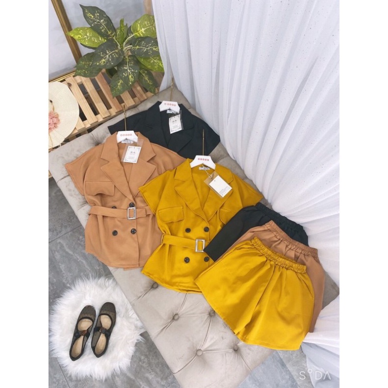 Sét Vest Thiết Kế Kèm Đai