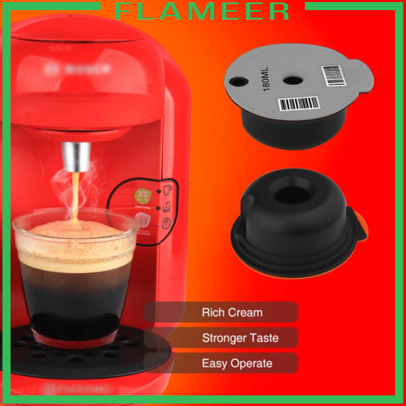 [FLAMEER]Reusable Coffee Capsule Pod Slicone Lid Fits Bosch for Tassimo Machine