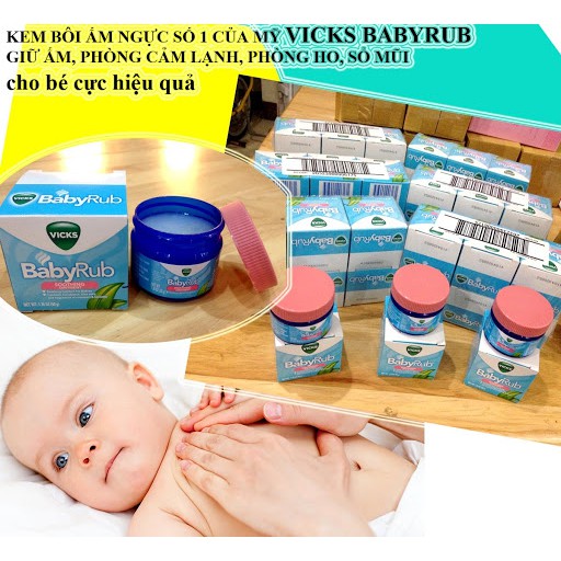 Dầu bôi ấm ngực Vick Baby Balsam Úc, giữ ấm cho bé 50g [Date 1/2023]