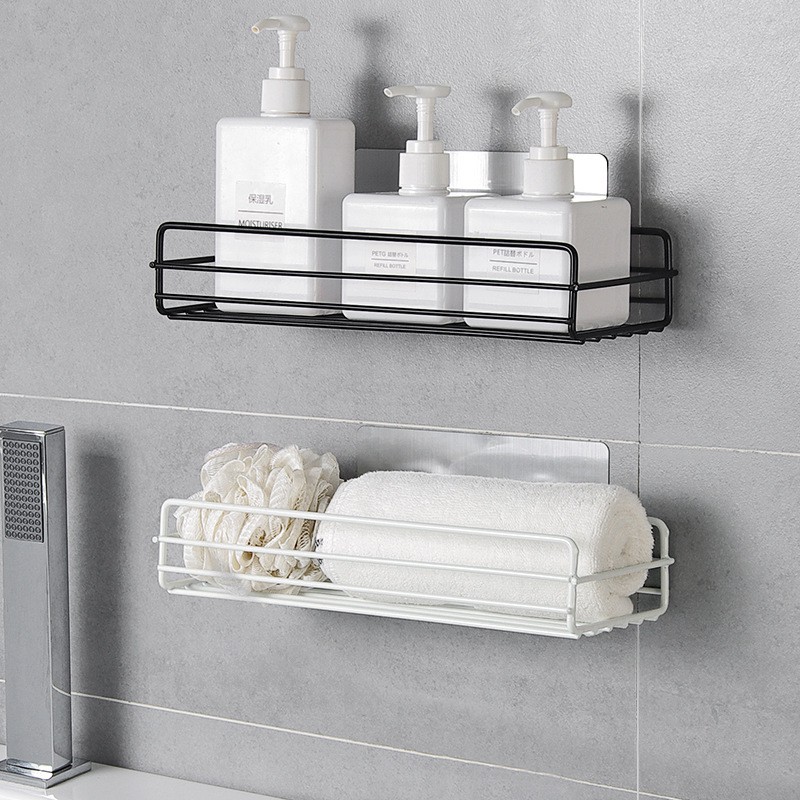 Kệ Đựng Đồ Dùng Cá Nhân Hình Bằng Thép Không Gỉ, Kệ Chữ Nhật Dán Tường Thông Minh, Siêu Chắc Chắn