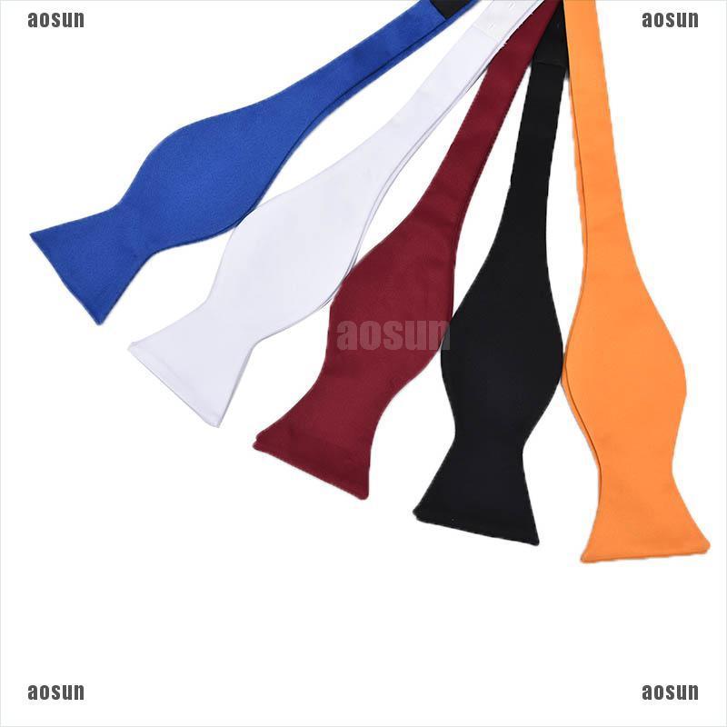 Cà vạt kiểu nơ bằng vải lụa có thể điều chỉnh nhiều màu tiện dụng