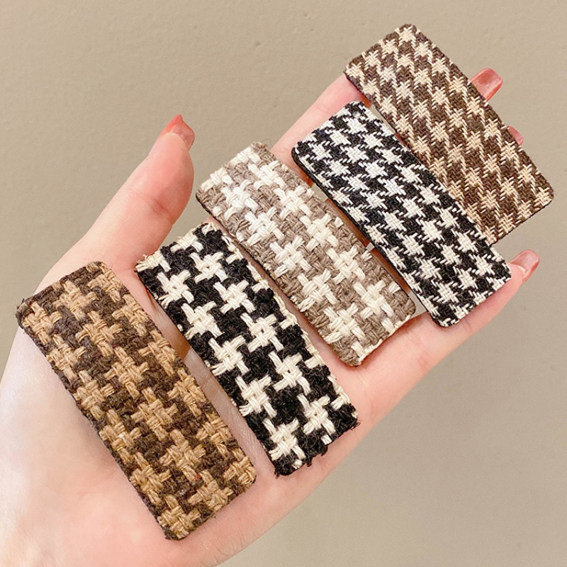 Kẹp tóc dệt kim kẻ sọc kiểu Hàn Quốc thời trang thu đông