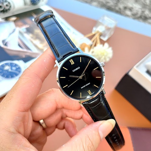 Đồng hồ nam dây da Casio Anh Khuê MTP-VT01L-1BUDF