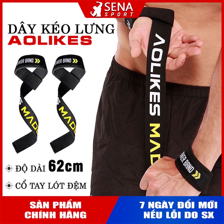 Dây kéo Lưng tập GYM, Lifting Straps hỗ trợ tập thể hình AOLIKES (1 Đôi)