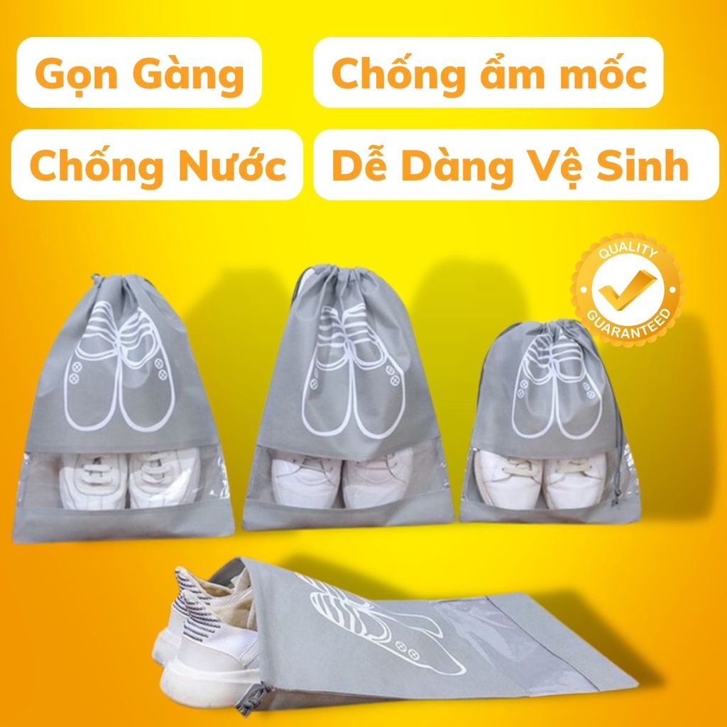 Túi đựng giày dép đa năng vải không dệt kháng nước bụi ẩm miệng dây rút túi zip cá nhân bỏ vali du lịch Kho Sỉ Sài Thành