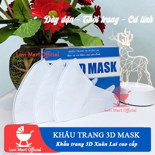 Khẩu trang 3D Mask Xuân Lai - Hộp 50 chiếc Kháng khuẩn